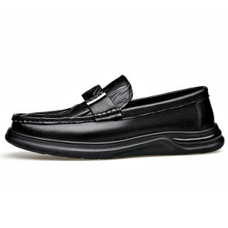 SHUPATE Cow Split Leather Casual Shoes Men's Black