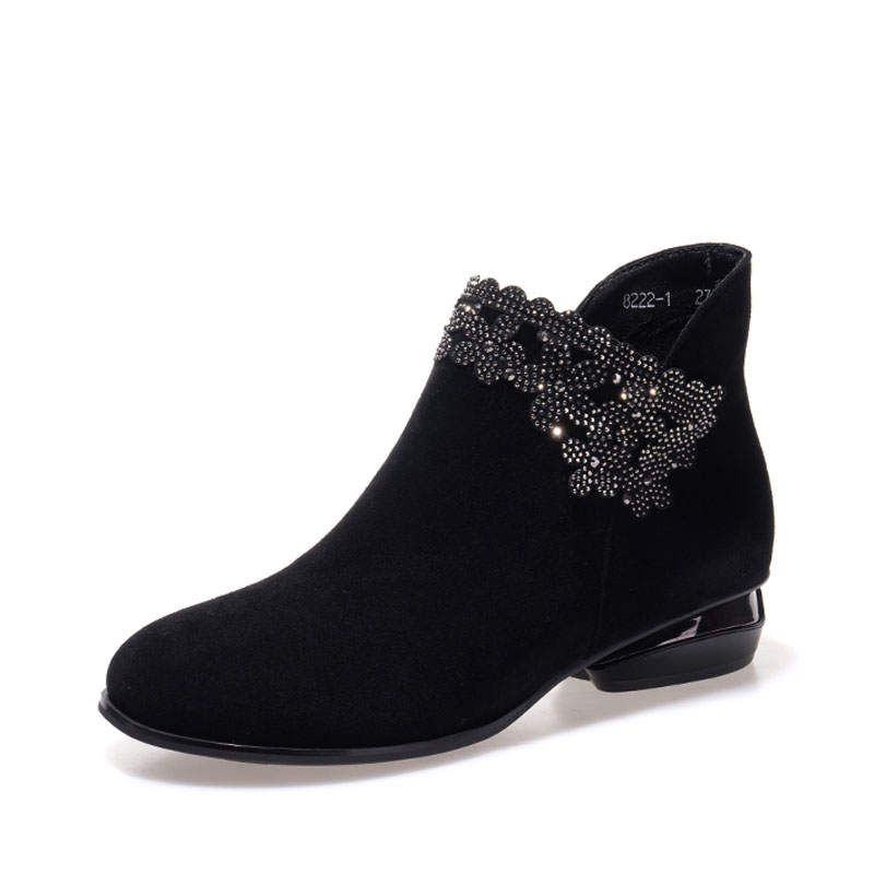 Devanro Devanro Sheepskin Ankle Boots 2.5cm Women's Black
