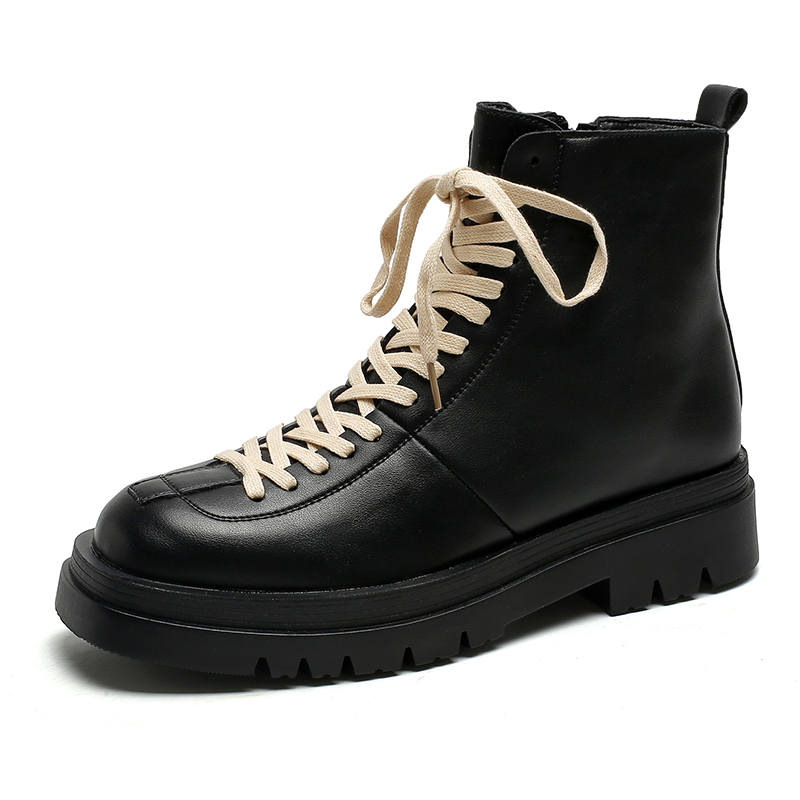 LUOMAIKE LUOMAIKE Microfiber Leather Short Combat Boots Men's Black