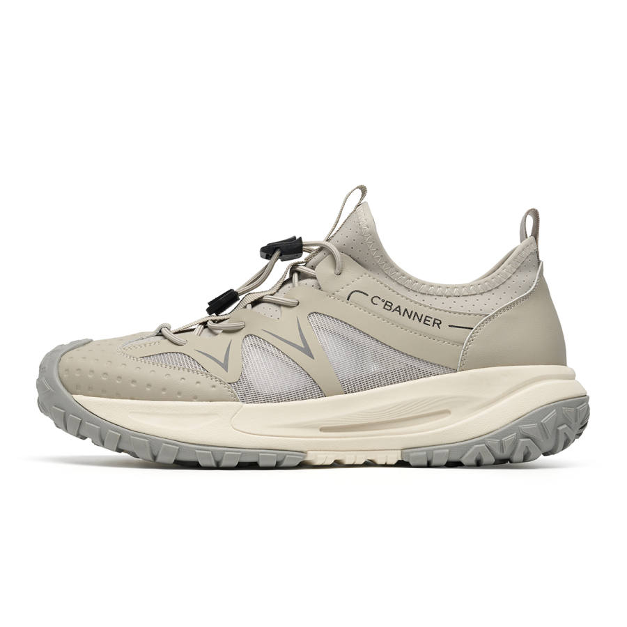 C°BANNER Synthetic Leather Breathable And Lightweight Low top Casual Shoes Men's Ecru