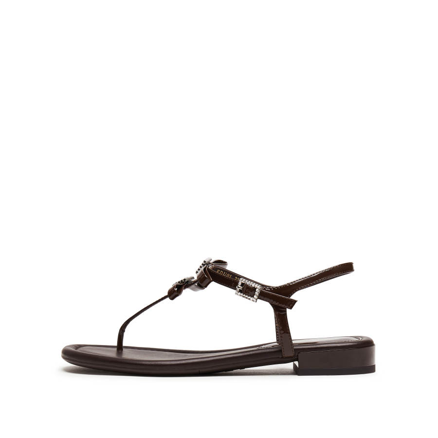 Staccato Cow Leather One Strap Sandals Women's Caramel Coffee