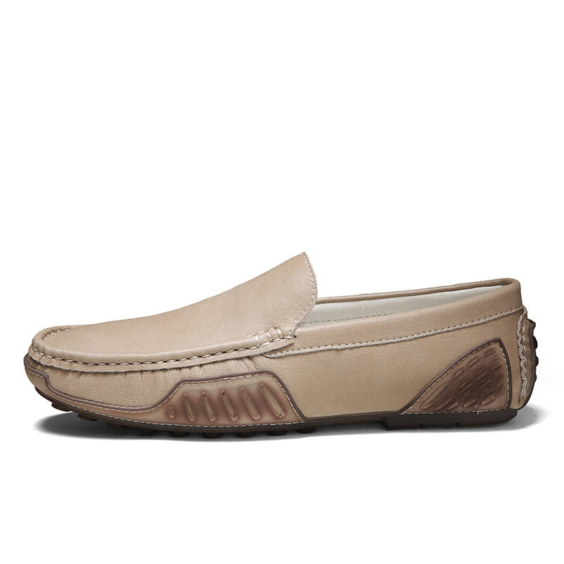 WENNAI Top Grain Cow Leather Casual Shoes Men's Sand
