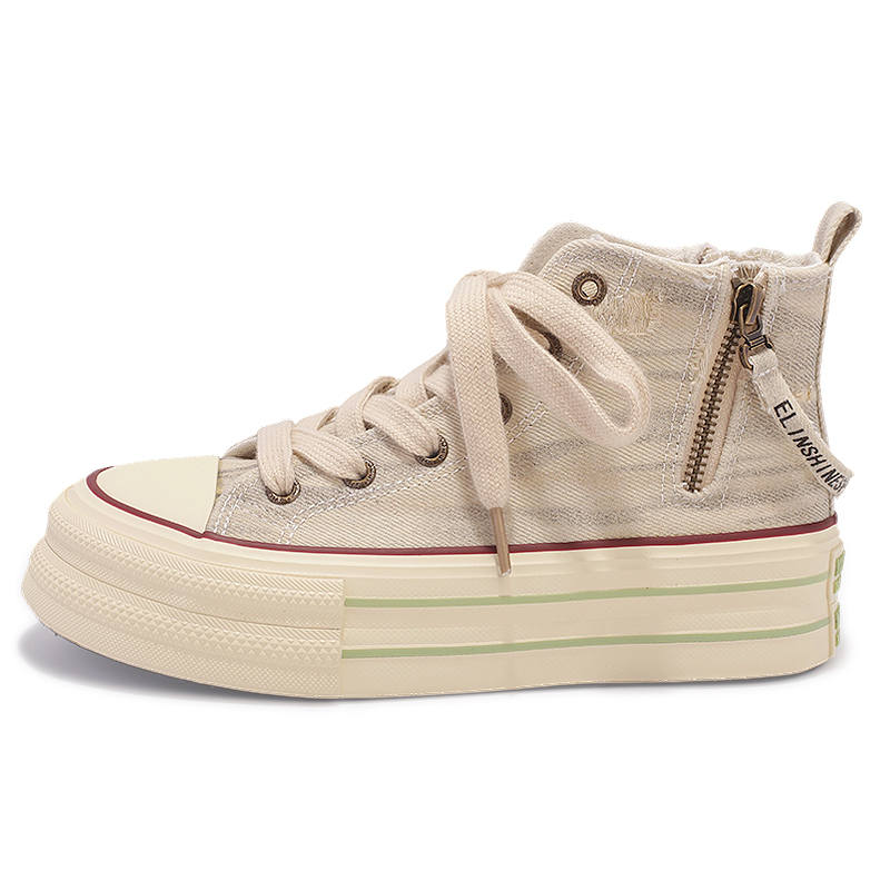 ZHANGXIAOJIE Slip Resistant Abrasion Resistant Slip Resistant Abrasion Resistant Mid top Canvas Shoes Women's