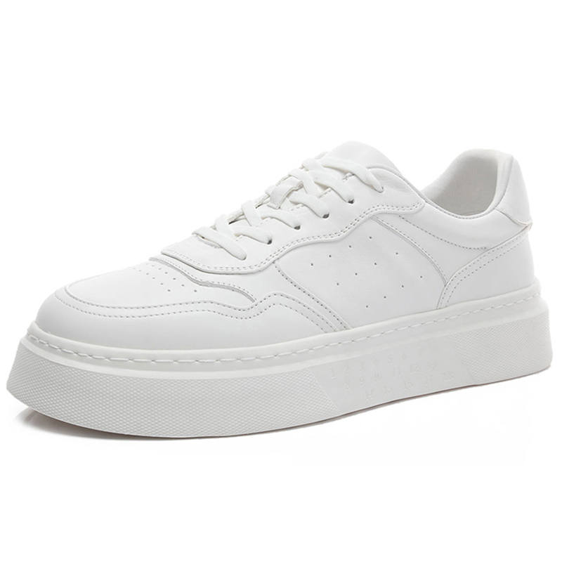 Devanro Devanro Top Grain Cow Leather Low top Skateboard Shoes Men's White