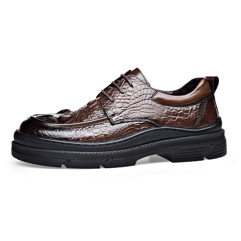 CITONGXIANSHENG Top Grain Cow Leather Casual Shoes Men's Brown