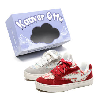 KAAVER OTTO Microfiber Leather Slip Resistant, Abrasion Resistant, Lightweight Low top Skateboard Shoes Unisex
