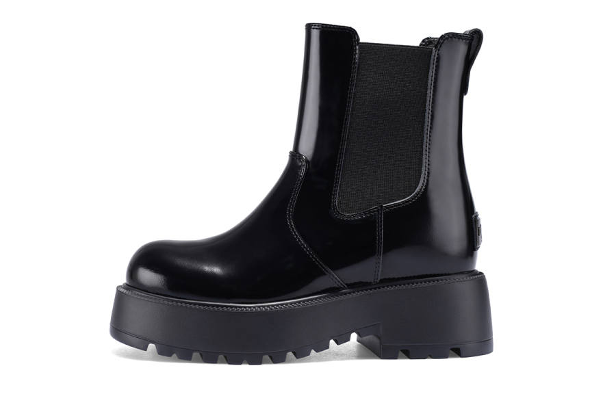 IiJin Cow Leather Short Chelsea Boots Women's Black