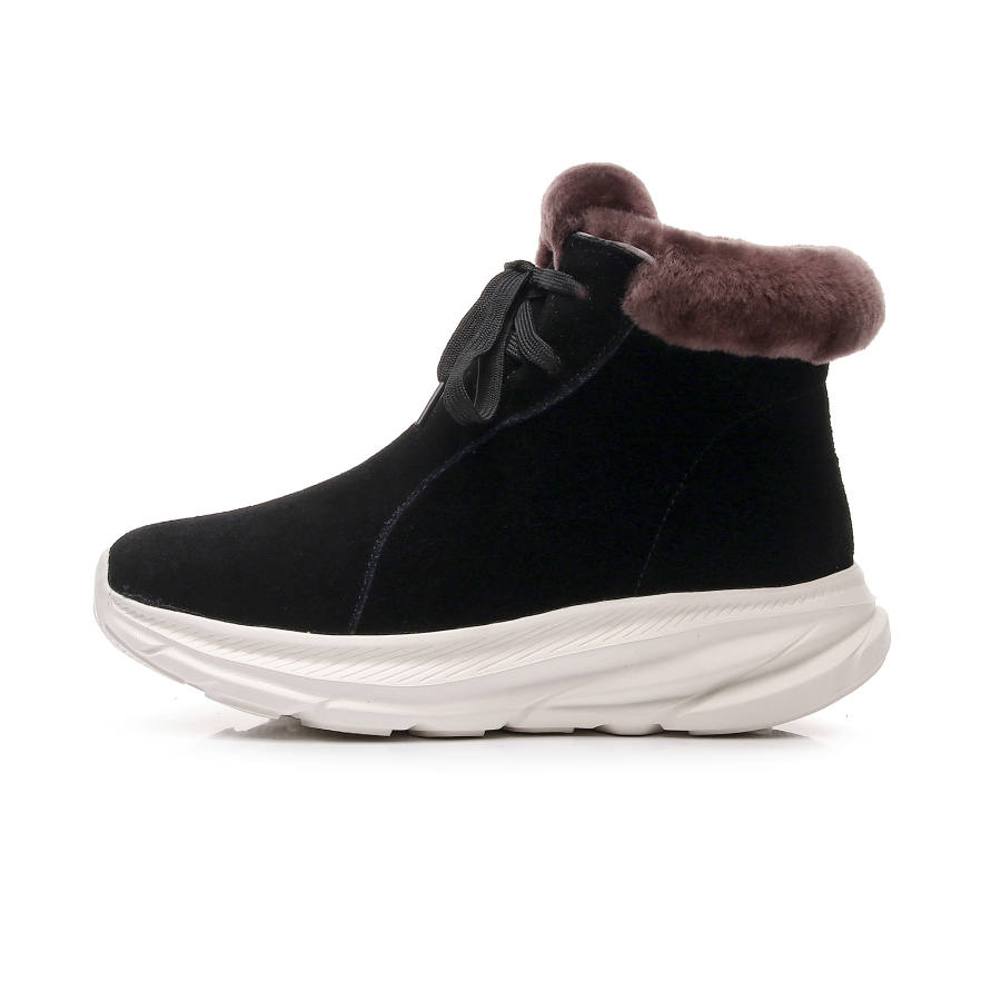 GUOLUOFEI Cow Suede Shearling Fashion Thermal Fleece Lined Short Snow Boots Women's