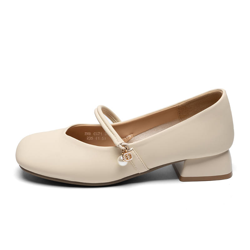 ZHR Block Heel Mary Jane Shoes 3cm Women's
