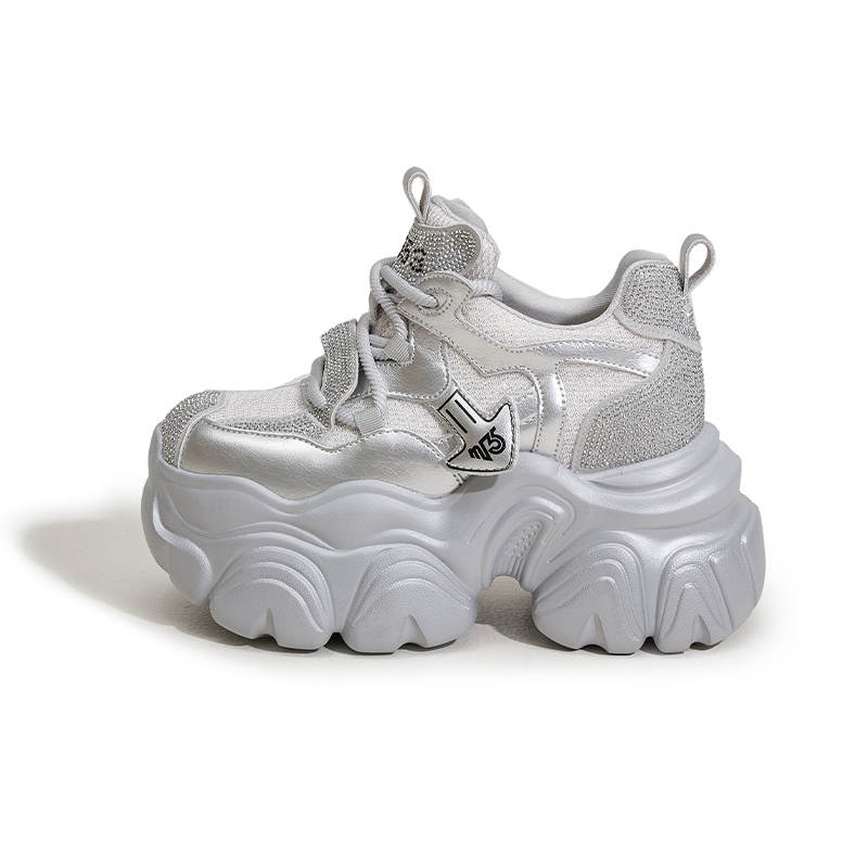 MILANLIANGE Cushioning Height Increasing Abrasion Resistant Low top Chunky Sneakers Women's