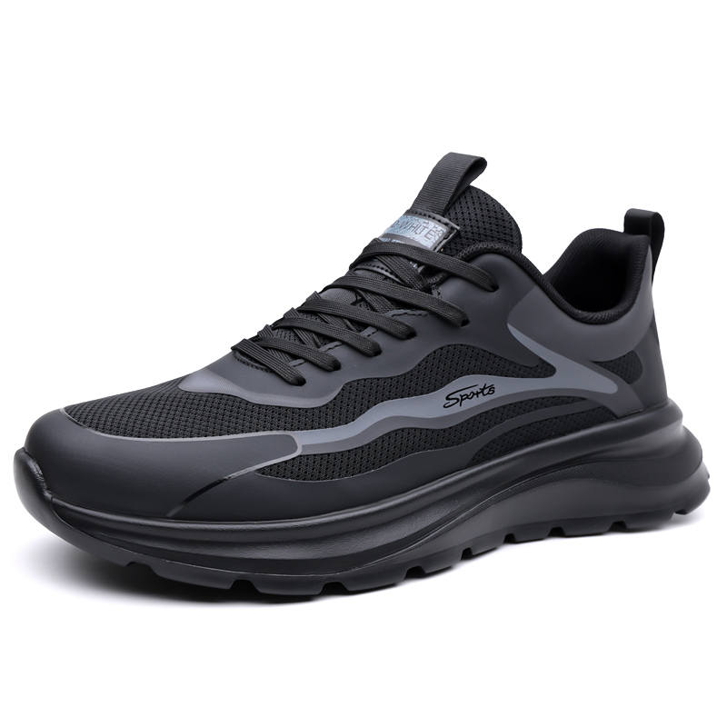 POPULAR ROUSE PR Fabric Cushioning Slip Resistant Abrasion Resistant Low top Casual Shoes Men's Black