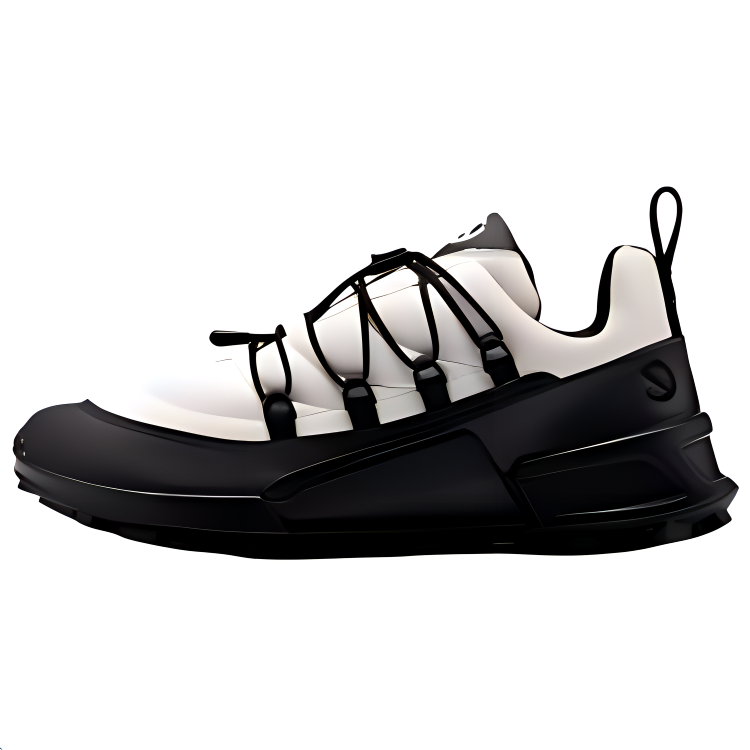 Ecco Cow Leather Low top Mountaineering & Hiking Shoes Women's Black White