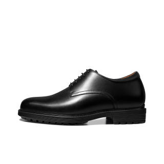 Zuti British Business Formal Versatile Derby Shoes Top Grain Cow Leather Casual Shoes 6.5cm Men's Black