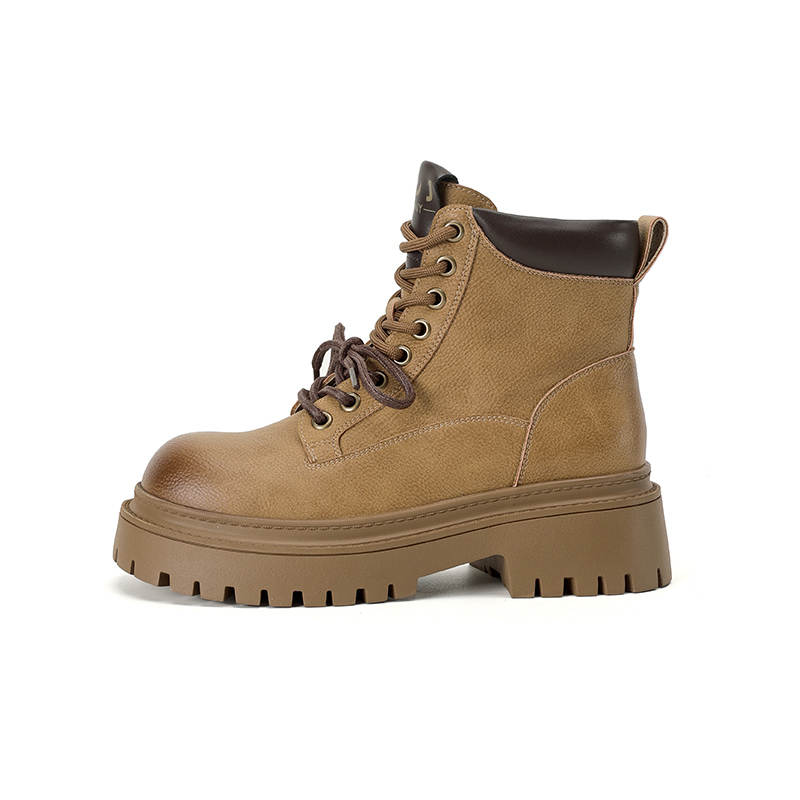 JOSINY 11.5cm Combat Boots 4.5cm Women's Yellow Brown