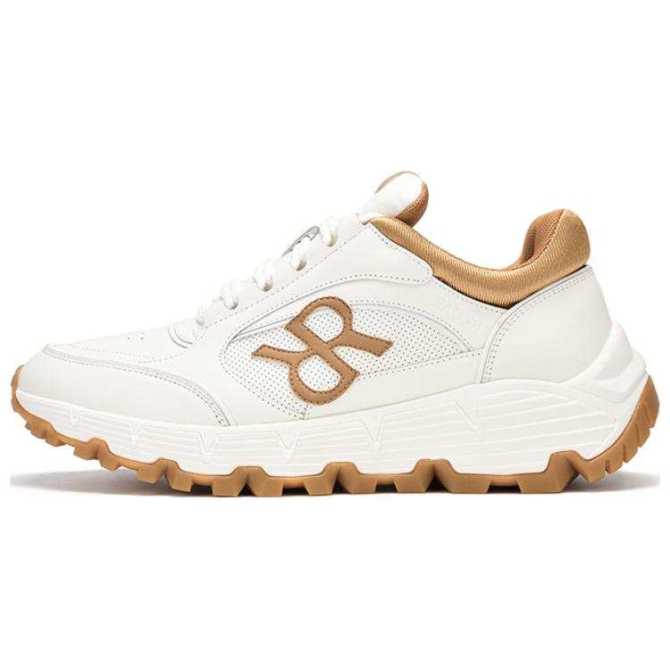 RARE Textile, Cow Leather Low top Casual Shoes Men's White