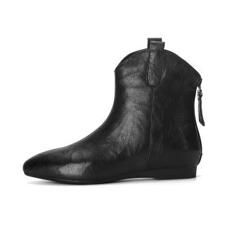 PIERCE GENTRY Top Grain Cow Leather Ankle Boots 1.5cm Women's