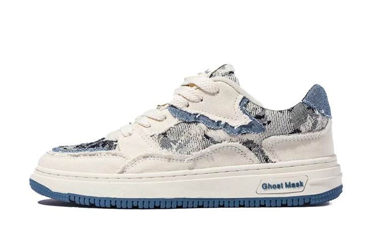 Ghost Mask Height Increasing Low top Casual Shoes Men's Blue White