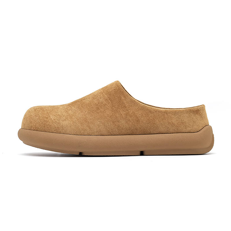 CHILANG Rubber Sole Leather Patchwork Abrasion Resistant Abrasion Resistant Closed Toe Slippers Unisex