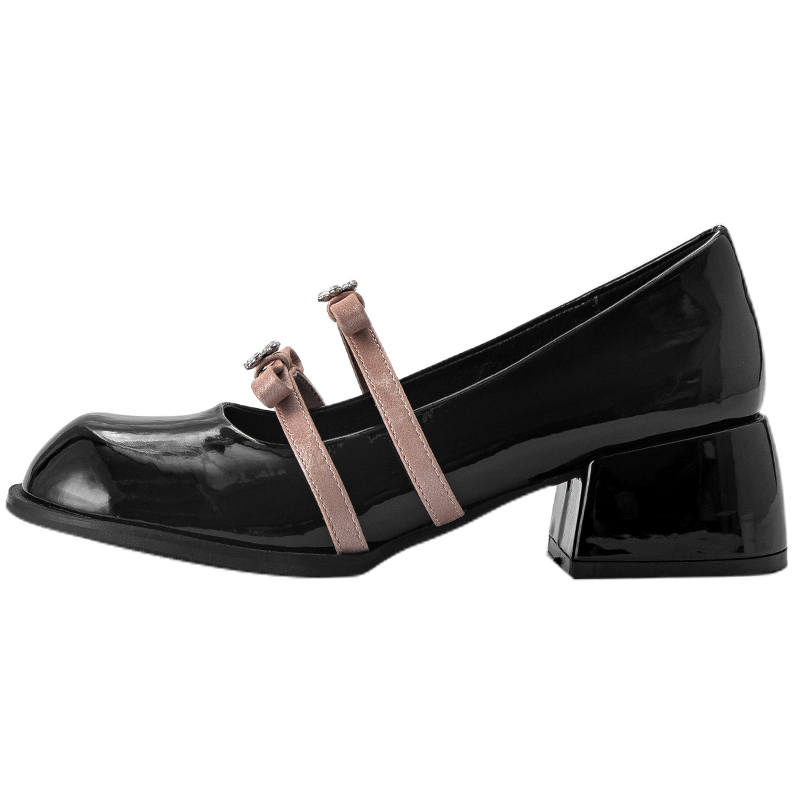 MIAOLV Heartbeat Encounter Pu Chunky Heel Mary Jane Shoes 4.5cm Women's