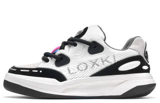 LOXKI Alpha Round Shoes Black White TV Low top Skateboard Shoes Women's