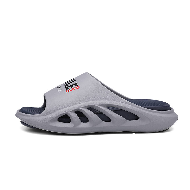 YINGLUNQISHI Slide Slippers Men's Gray Blue