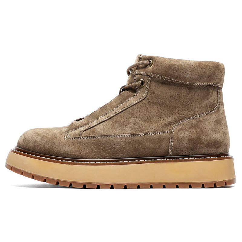 WEISHIBANGWEI WEISHIBANGWEI Top Grain Pig Leather Short Combat Boots Men's
