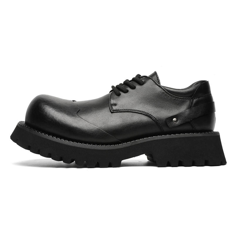 V05 Casual Leather Shoes Men's Low Top Black