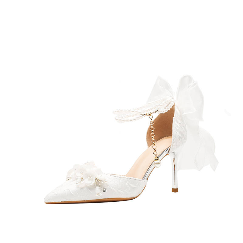 Zubumei Slim Heel High Heels Women's White