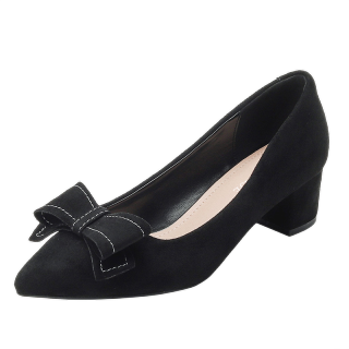 Pounise Chunky Heel High Heels 3 7cm Women's Black