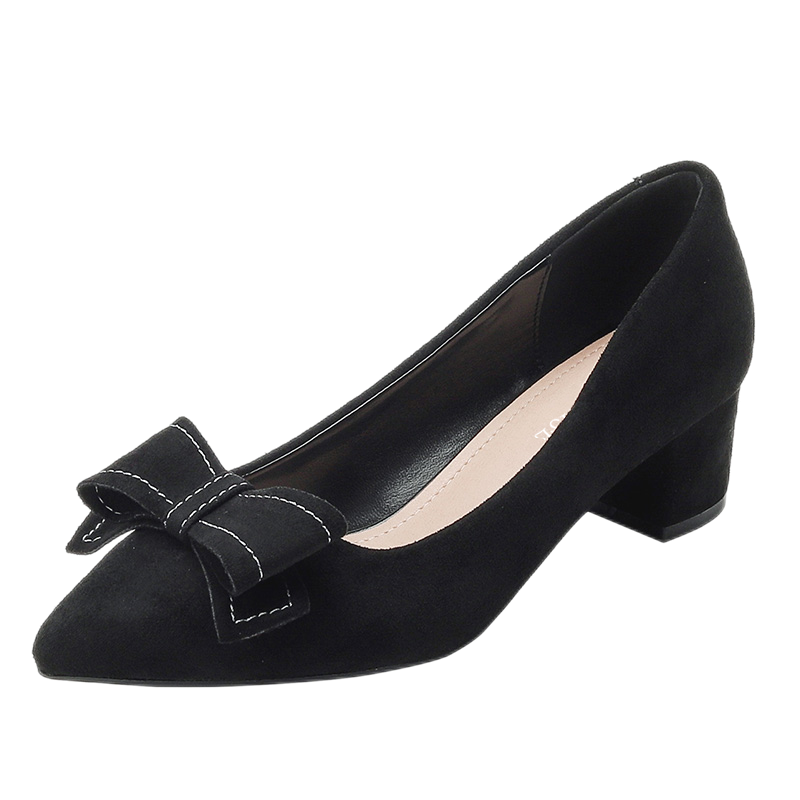 Pounise Chunky Heel High Heels 3 7cm Women's Black