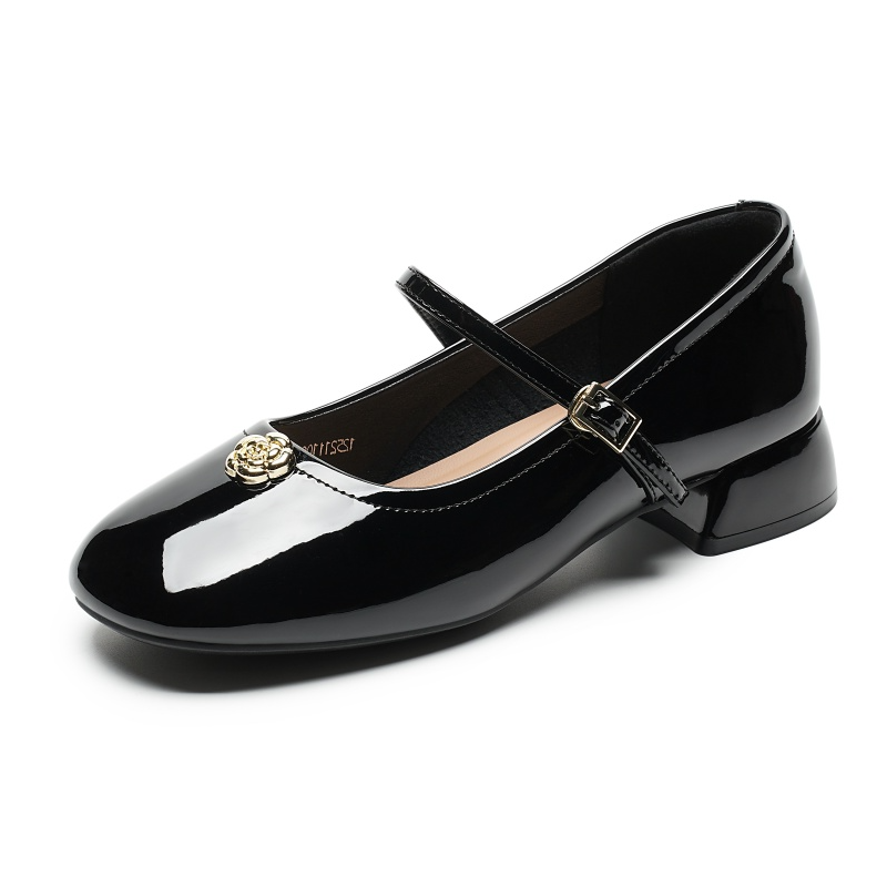 AOKANG Synthetic Leather Mary Jane Shoes Women's Black