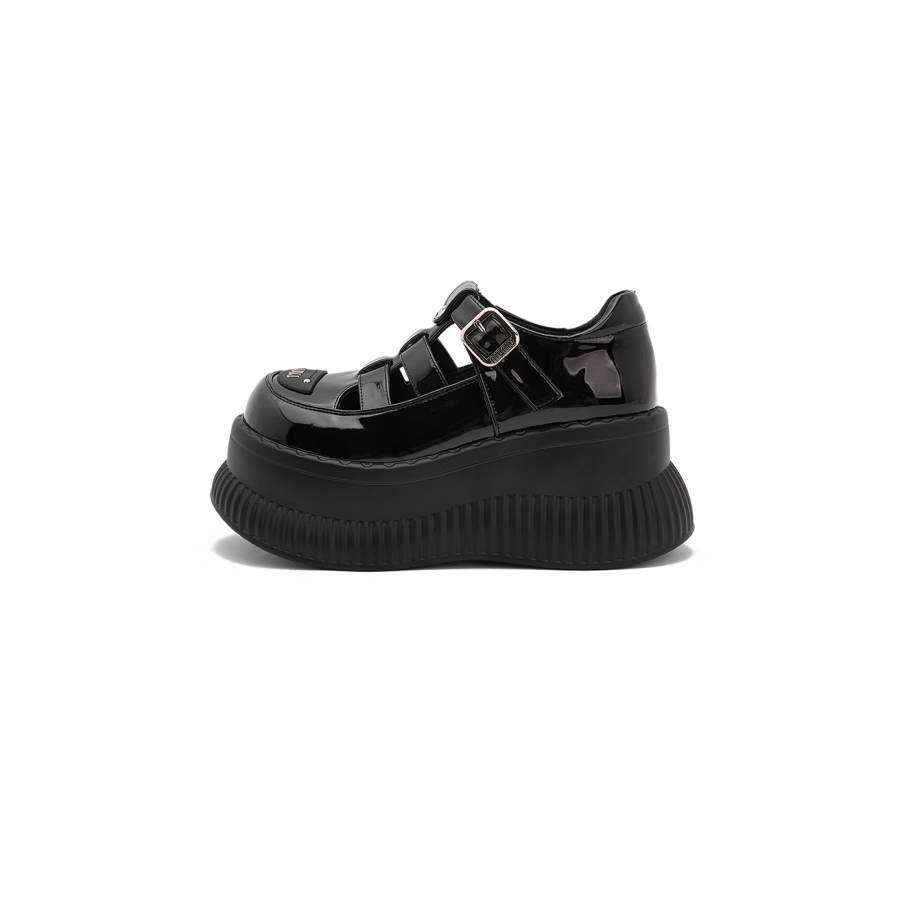 MILANLIANGE Patent Leather Casual Shoes Women's