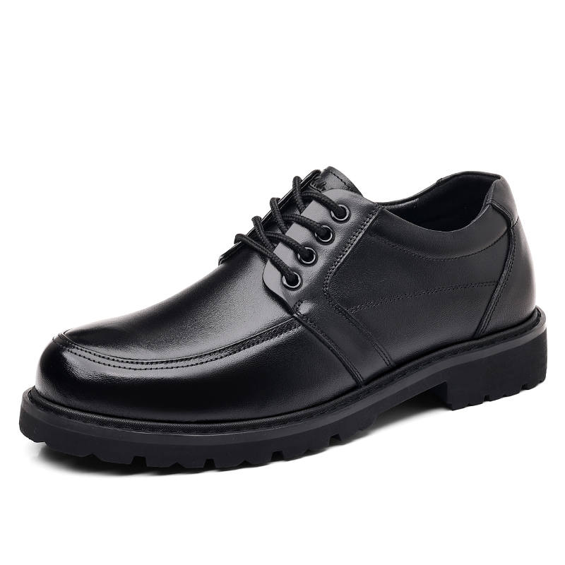 Mulinsen Casual Leather Shoes Men's Low Top Black