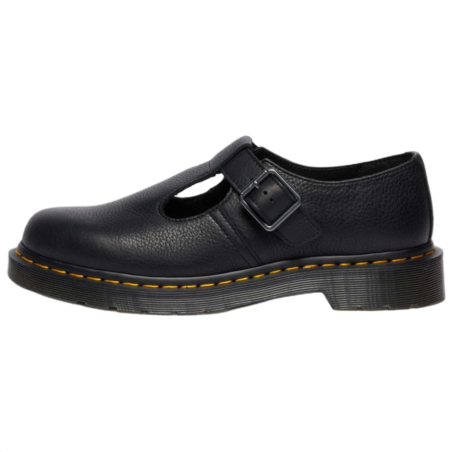 Dr.Martens Polley Cow Leather Abrasion Resistant Low top Casual Shoes Unisex Black