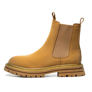 LUNMADENG Cow Split Leather Short Chelsea Boots Men's