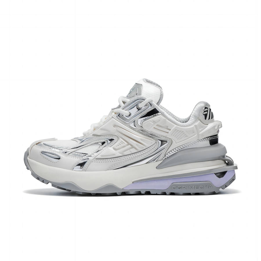OGR Breathable And Quick Dry Height Increasing Low top Running Shoes Unisex Liquid Metallic Silver
