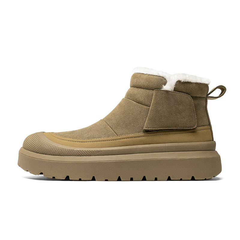 DAISHUTOU Nubuck Thermal Minimalist Fashion Short Snow Boots Men's