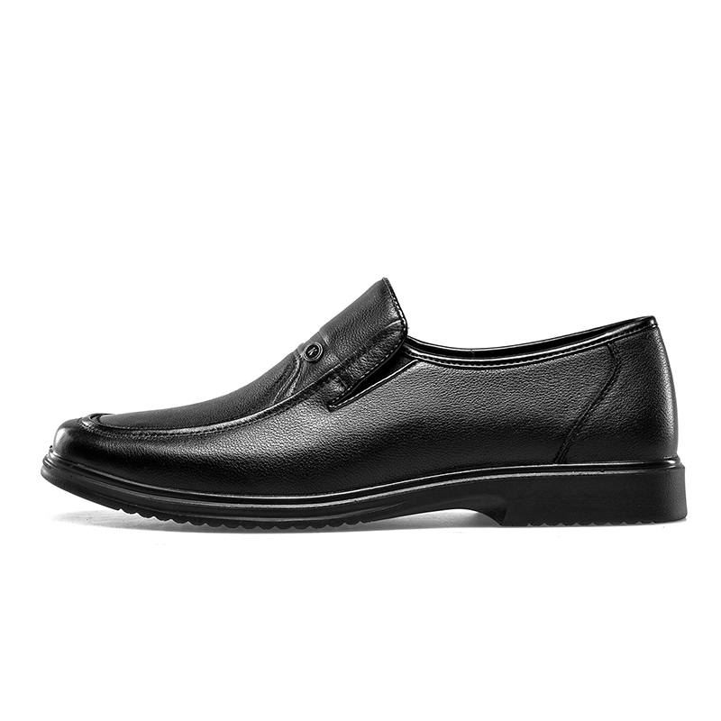 KANGNAI Casual Leather Shoes Men's Low Top Brown