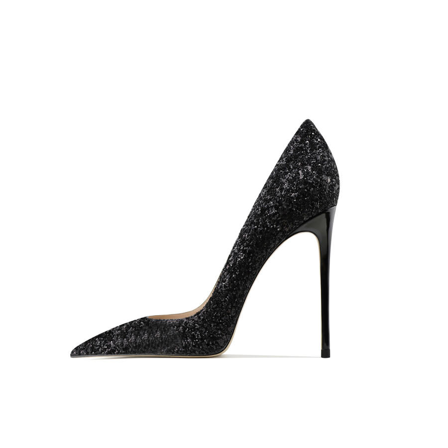 Ganxiaojie Leather High Heels Women's Black