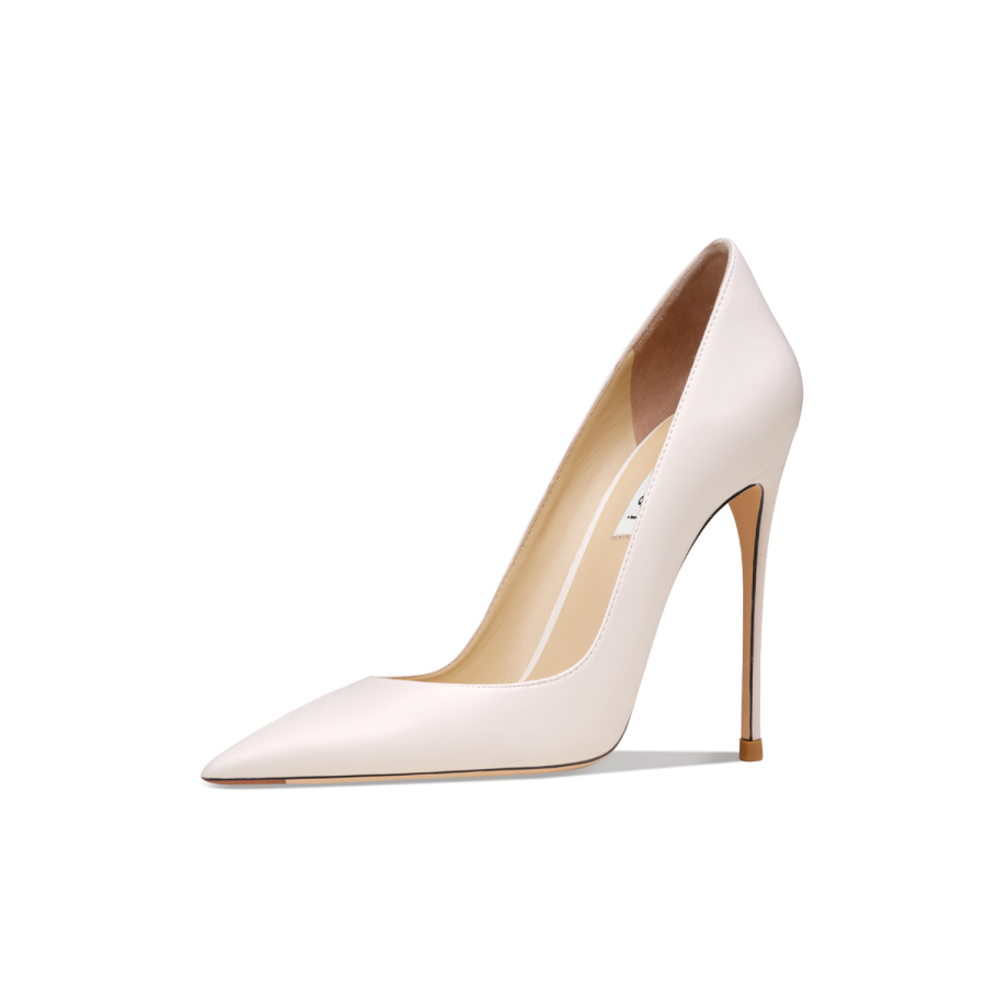 Suyymakk Slim Heel High Heels Women's Ecru