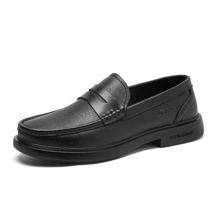 Mulinsen Top Grain Cow Leather Men's Casual Shoes Men's Black