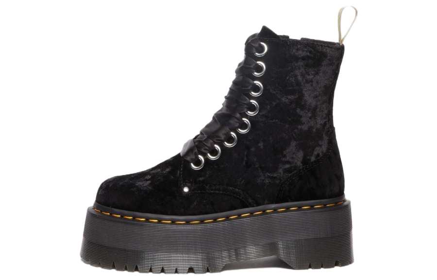 Dr.Martens Dr. Martens Dr.Martens Vegan Jadon Boot Max Crushed Velvet Platforms 'Black' Women's