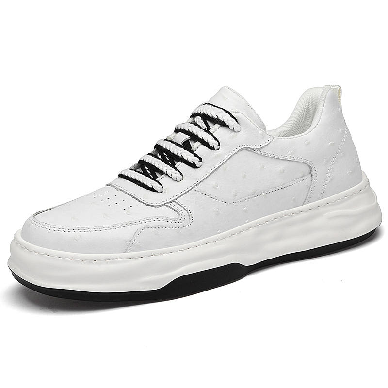 GONGNIULEITING Top Grain Cow Leather Slip Resistant Lightweight Non slip Lightweight Low top Skateboard Shoes Men's