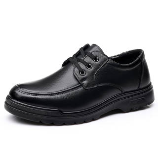 Poitulas Casual Leather Shoes Men's Low Top Black