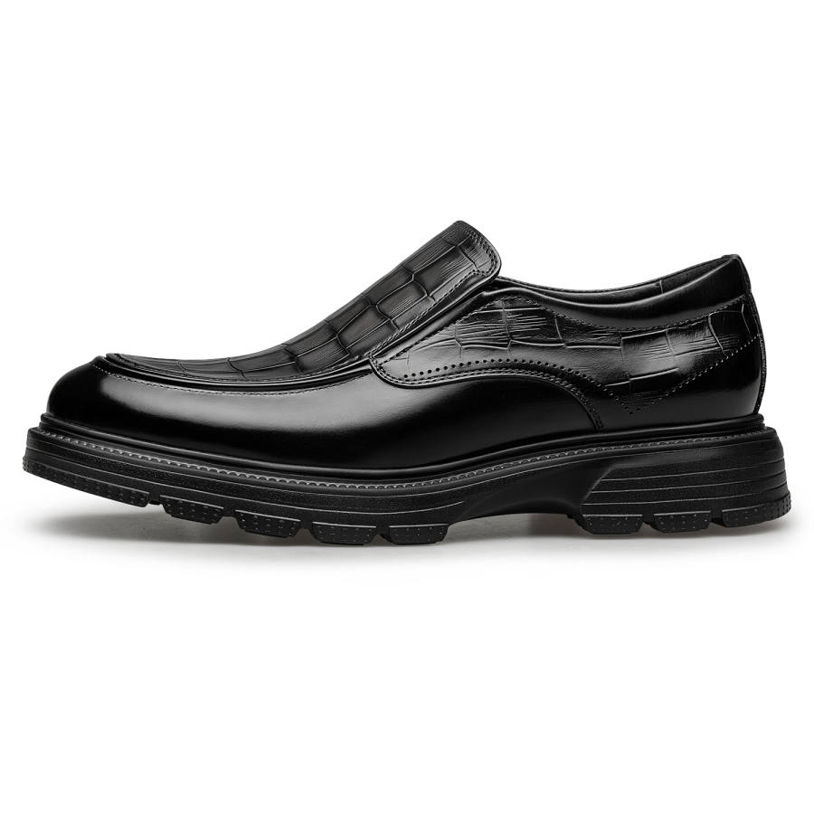 ZRO Casual Leather Shoes Men's Low Top Black