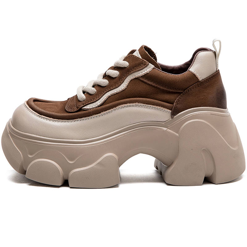 MATA Top Grain Cow Leather Slip Resistant, Abrasion Resistant, Height Increasing Casual Shoes Women's