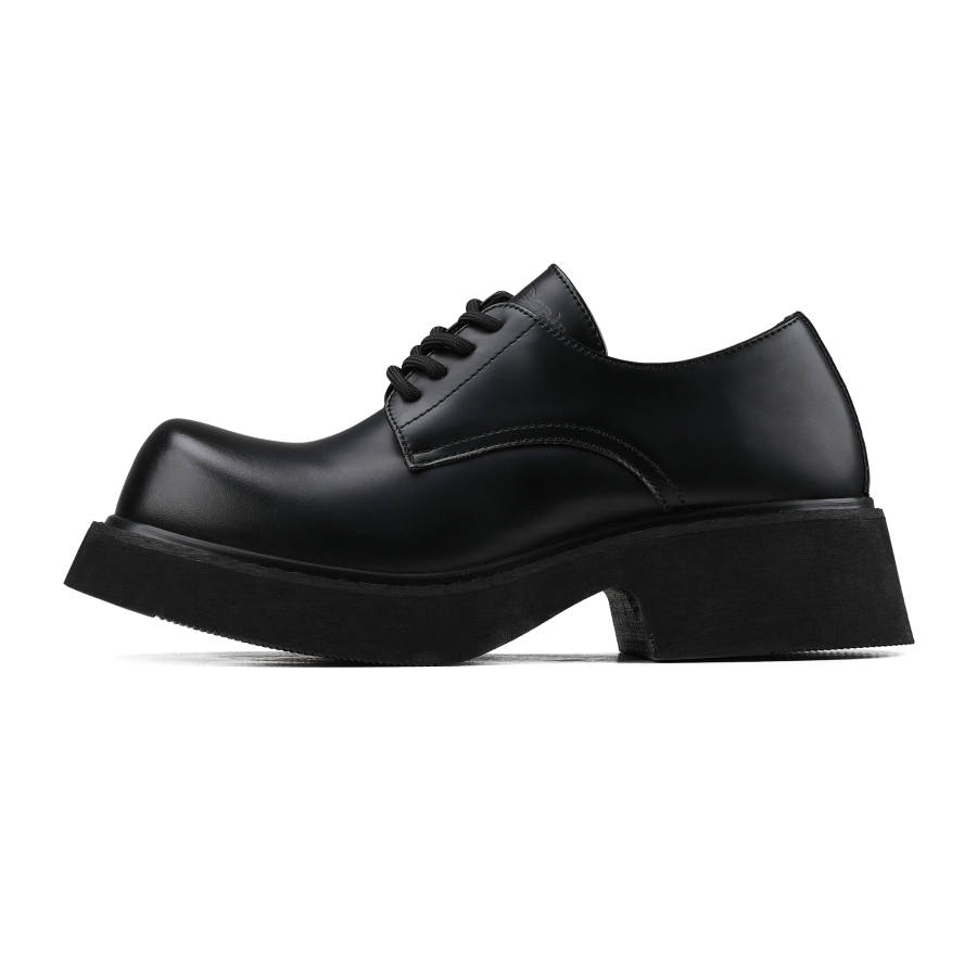 HANQIAORIJI Black Blood Collection Cow Split Leather Men's Casual Shoes Men's Black