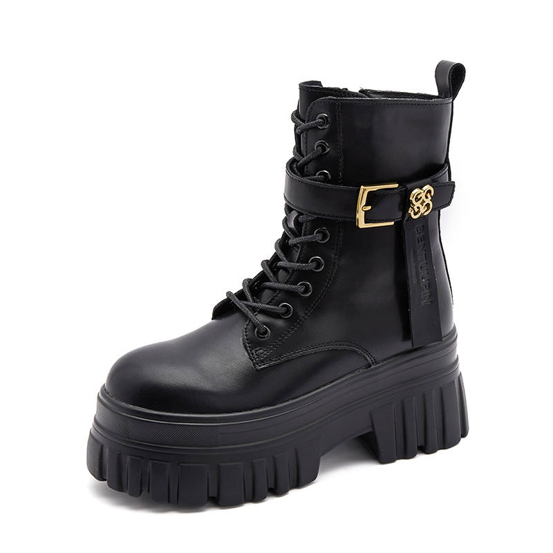 MILANLIANGE Short Combat Boots 7cm Women's