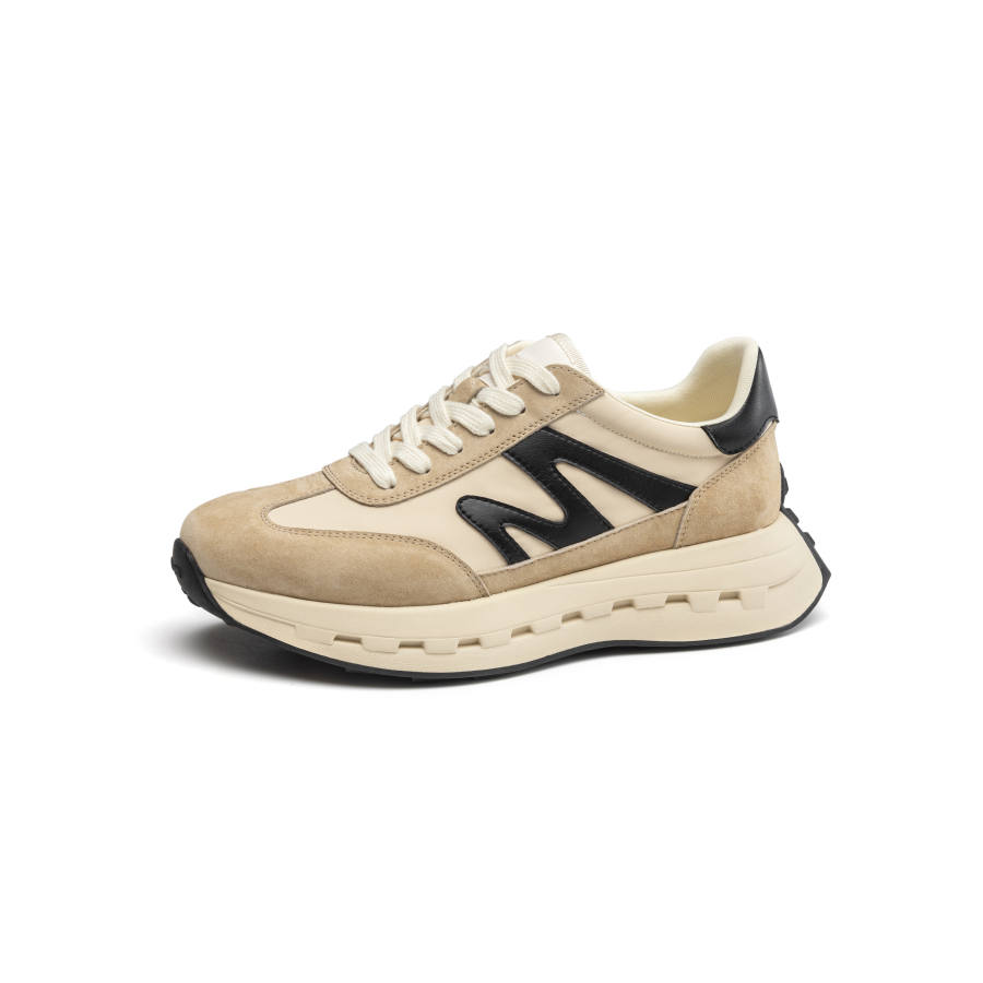AOKANG Synthetic Leather Low top Casual Shoes Men's Apricot Black