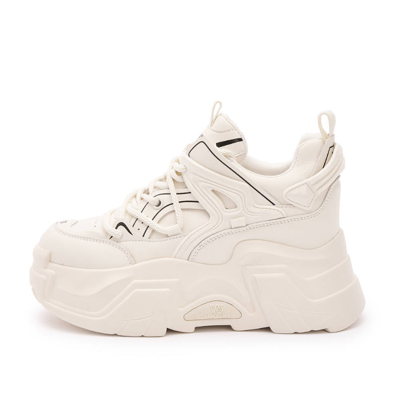 Shangjinni Microfiber Leather Low top Chunky Sneakers Women's